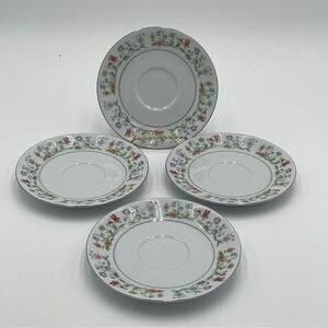 Ashley Overseas Eternal Love Saucers Elegant Light Spring Floral Flower 4 Pieces